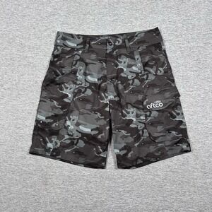 AFTCO Shorts Mens Size 32 Camo Cargo Performance Stretch Fishing Hiking Outdoor